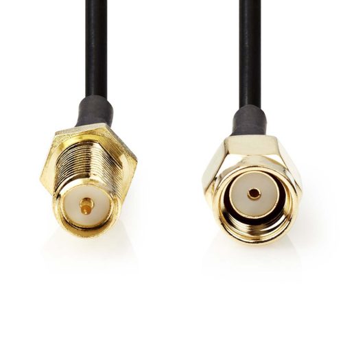 Nedis CSGL02210BK50 RP-SMA kábel, RP-SMA apa - RP-SMA anya, 50 ohm, 5 m, fekete