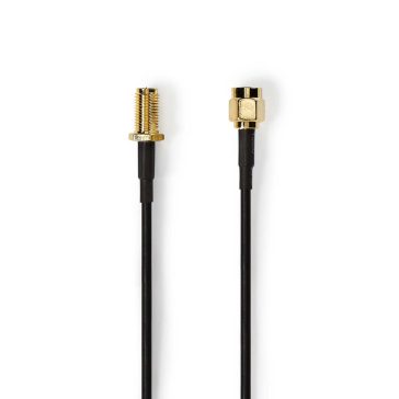   Nedis CSGL02210BK50 RP-SMA kábel, RP-SMA apa - RP-SMA anya, 50 ohm, 5 m, fekete