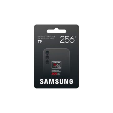   Samsung T9 microSDXC UHS-I memóriakártya, 256GB, U3, V30, A2, nagy sebesség - MB-MH256T/WW