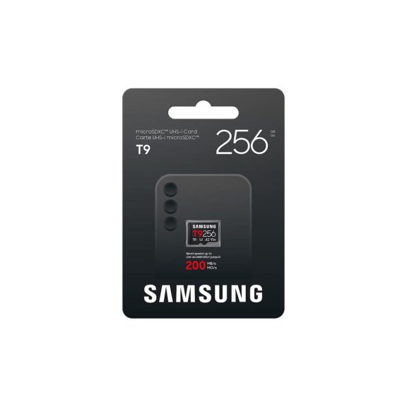 Samsung T9 microSDXC UHS-I memóriakártya, 256GB, U3, V30, A2, nagy sebesség - MB-MH256T/WW