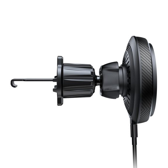 ColorWay CW-CHMW041Q-BK MagSafe autós telefontartó 15 W vezeték nélküli töltéssel, 360° forgatható, fekete
