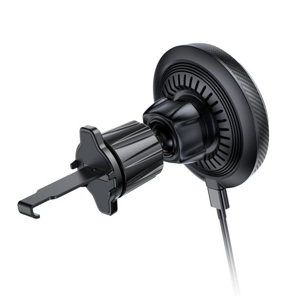 ColorWay CW-CHMW041Q-BK MagSafe autós telefontartó 15 W vezeték nélküli töltéssel, 360° forgatható, fekete