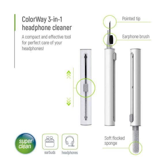 ColorWay 3in1 Headphone Cleaning Pen tisztító toll, többfunkciós, kompakt