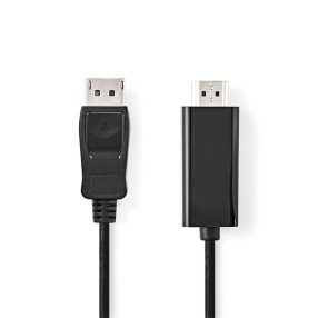   Nedis CCGL37100BK30 Displayport dugó - HDMI dugó kábel 1080p, 3m