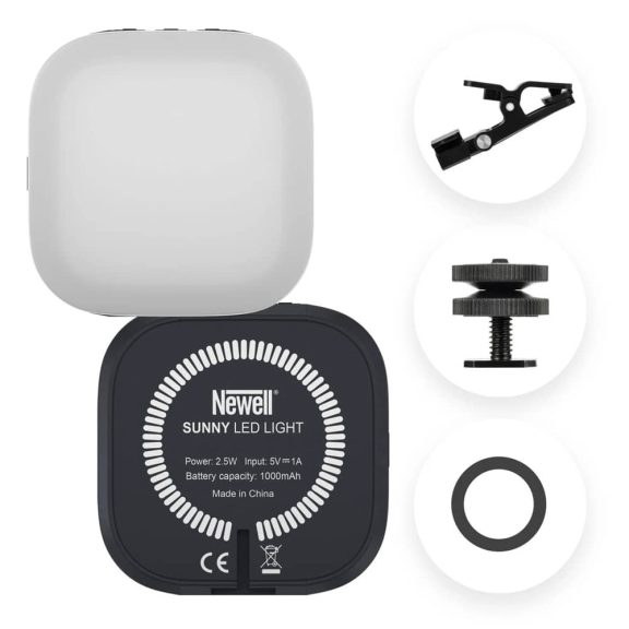 Newell Sunny LED lámpa okostelefonhoz, MagSafe, 3 fénymód, állítható fényerő, fekete