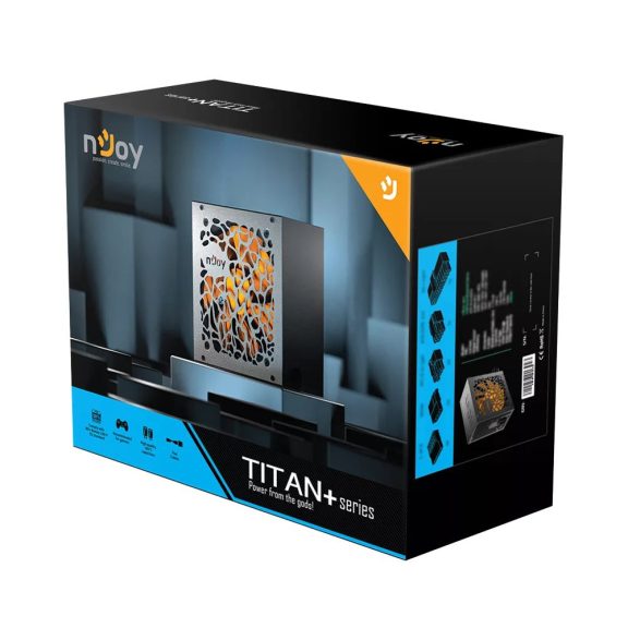 Njoy Titan+ 550 ATX tápegység, 550 W, 80 PLUS Bronze, 120 mm ventilátor, fekete