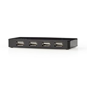 Nedis UHUBU2730BK 7 portos USB 2.0 hub külső tápellátással, fekete kivitelben