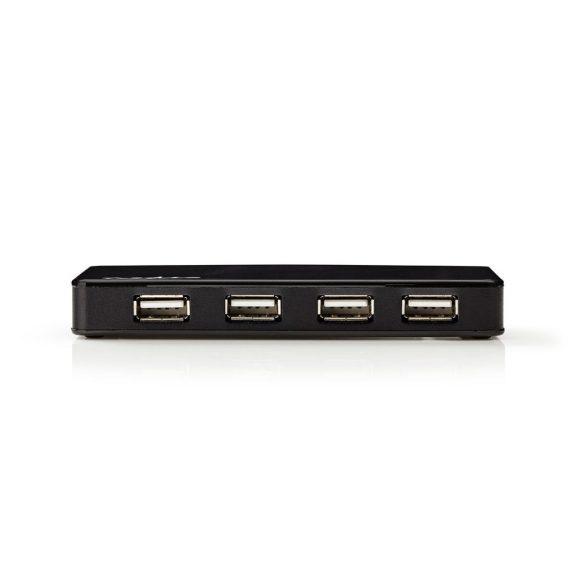 Nedis UHUBU2730BK 7 portos USB 2.0 hub külső tápellátással, fekete kivitelben