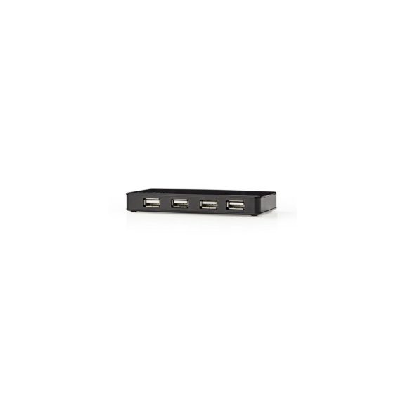Nedis UHUBU2730BK 7 portos USB 2.0 hub külső tápellátással, fekete kivitelben
