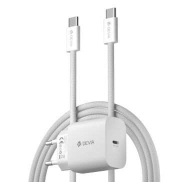   Devia Smart Series hálózati töltő, GaN, 30W, Power Delivery, USB-C, fehér 