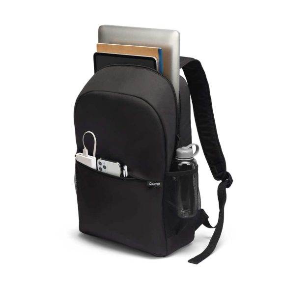 Dicota Backpack ONE laptop hátizsák, 16" laptop rekesz, újrahasznosított anyagból, fekete