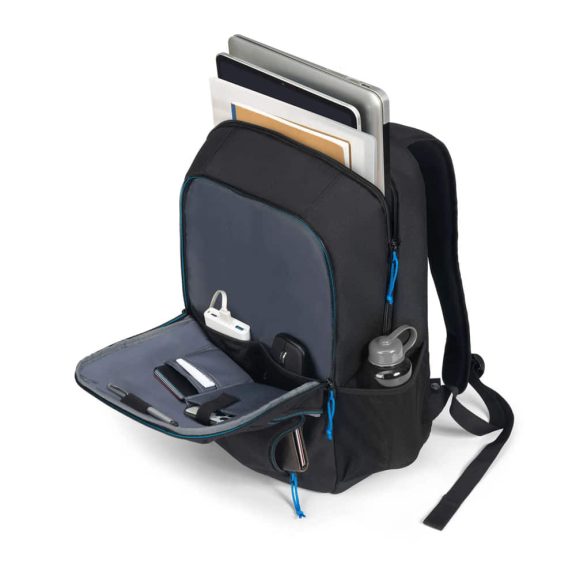 Dicota Backpack SPIN II laptop hátizsák, 16" laptop rekesz, újrahasznosított anyagból, fekete