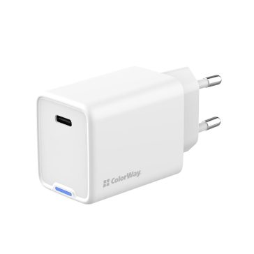   ColorWay CW-CHS057PD-WT hálózati GaN gyorstöltő 45 W, USB-C, PPS, fehér