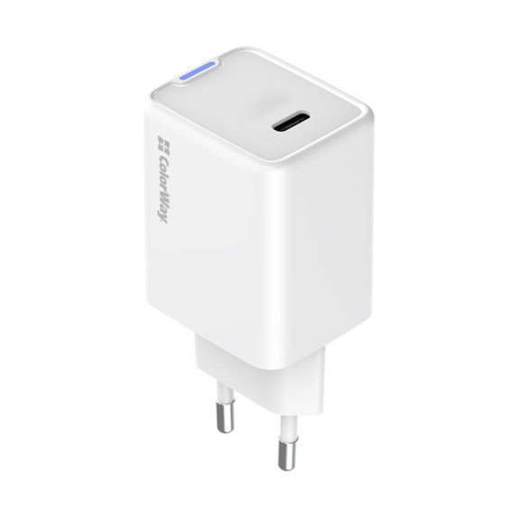ColorWay CW-CHS057PD-WT hálózati GaN gyorstöltő 45 W, USB-C, PPS, fehér