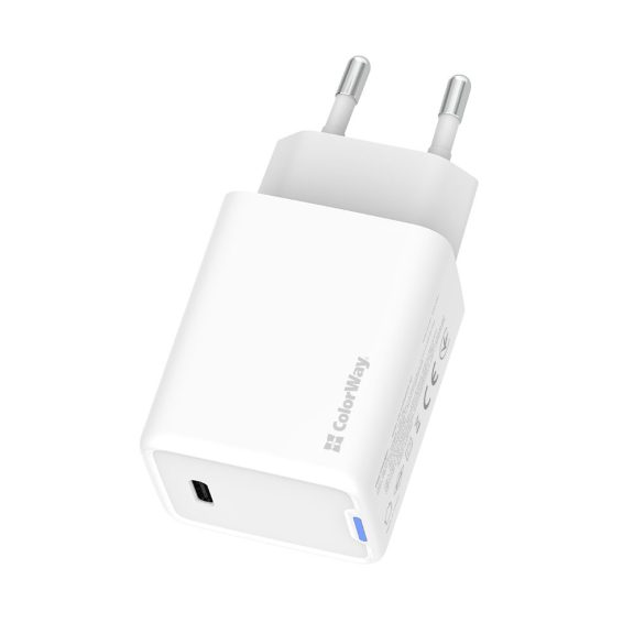ColorWay CW-CHS057PD-WT hálózati GaN gyorstöltő 45 W, USB-C, PPS, fehér