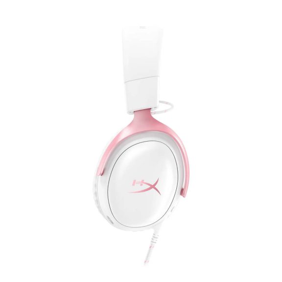 HyperX Cloud III gaming headset, 53mm hangszóró, többplatformos, fehér-rózsaszín - 9W1Q4AA