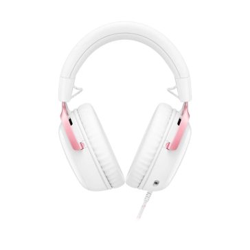   HyperX Cloud III gaming headset, 53mm hangszóró, többplatformos, fehér-rózsaszín - 9W1Q4AA