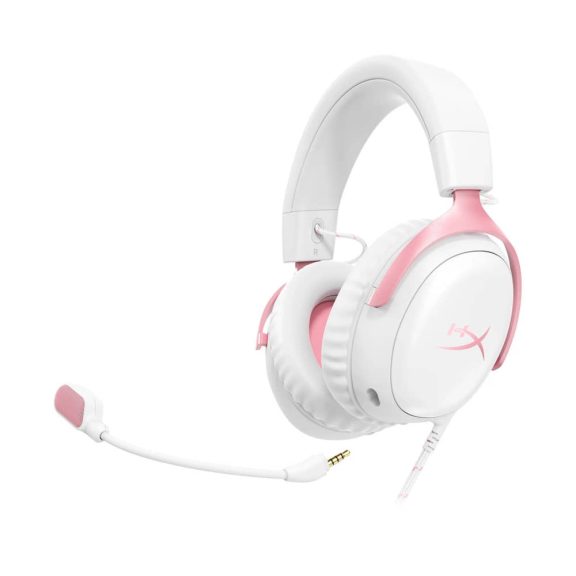 HyperX Cloud III gaming headset, 53mm hangszóró, többplatformos, fehér-rózsaszín - 9W1Q4AA