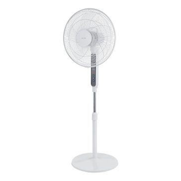   NORDIC HOME FT-529 álló ventilátor, 400 mm, 12 fokozat, távirányító, időzítő, fehér