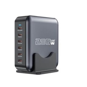   BLACKBIRD Hálózati Töltő GAN 285W 1xUSB-C PD100W + 1xUSB-C PD65W + 4xUSB-C PD30W, Fekete