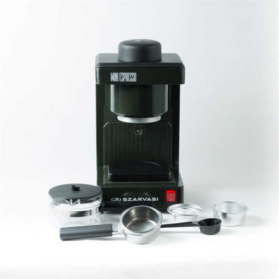Szarvasi SZV-612/3 Mini Espresso presszókávéfőző, 800 W, 3,04 bar, olajzöld