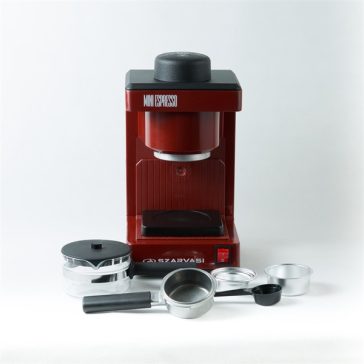   Szarvasi SZV-612/3 Mini presszókávéfőző + SZV102 Öko vízkőoldó szett, bordó, 800W, 2/6 személyes kivitel