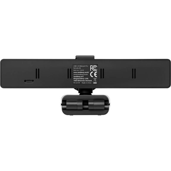 Sandberg USB-C/A Webcam Pro Remote webkamera, 4K, autofókusz, távirányító, zajszűrő mikrofon, fekete