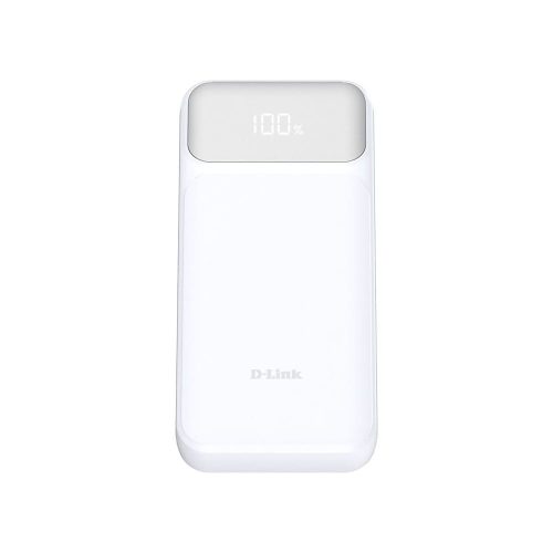 D-Link DPP-201 Power Bank, 20000mAh, 2x USB-C PD 65W, USB-A QC 3.0, digitális kijelző, fehér - DPP-201