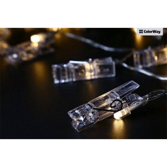 COLORWAY LED füzér fotócsipeszes fényképtartó fényfüzér 20 LED / 3M (CW-LCP-20L30B)