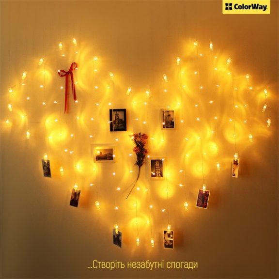 COLORWAY LED füzér fotócsipeszes fényképtartó fényfüzér 20 LED / 3M (CW-LCP-20L30B)