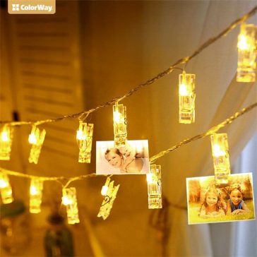   COLORWAY LED füzér fotócsipeszes fényképtartó fényfüzér 40 LED / 4,2M (CW-LCP-40L42B)