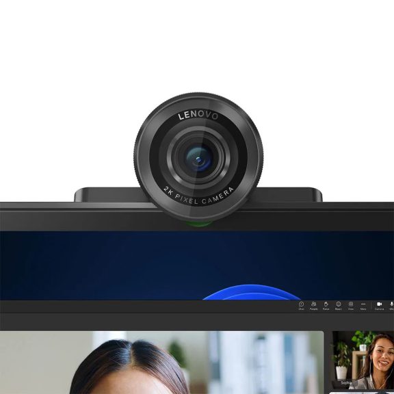 Lenovo QHD webkamera, 2K, autofókusz, AI auto framing, USB-C, Microsoft Teams tanúsítvány, fekete