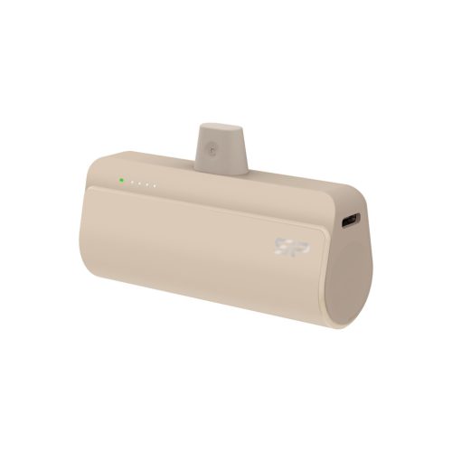 Silicon Power QD50 mini power bank, 5000mAh, USB-C PD 20W, beépített csatlakozó, kompakt, Vanilla