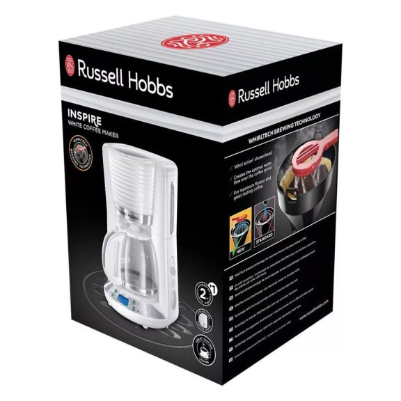 Russell Hobbs Inspire filteres kávéfőző, 1100 W, 1,25 l, fehér