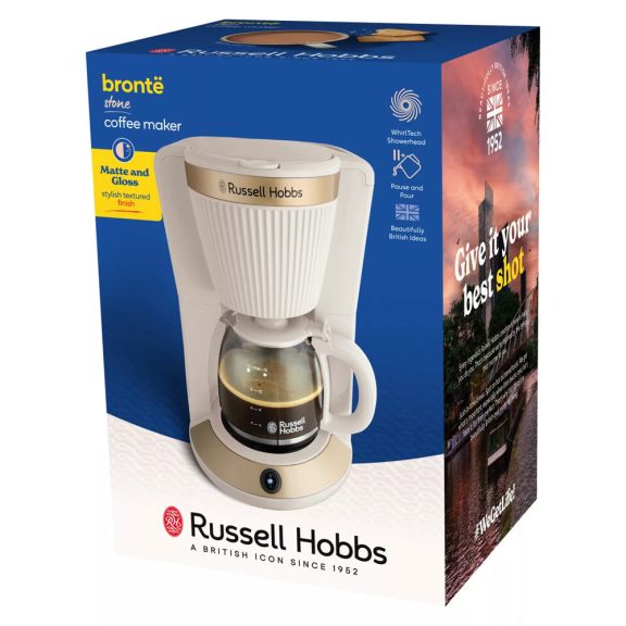 Russell Hobbs Brontë Stone filteres kávéfőző, 1100 W, 1,25 l, kőhatású
