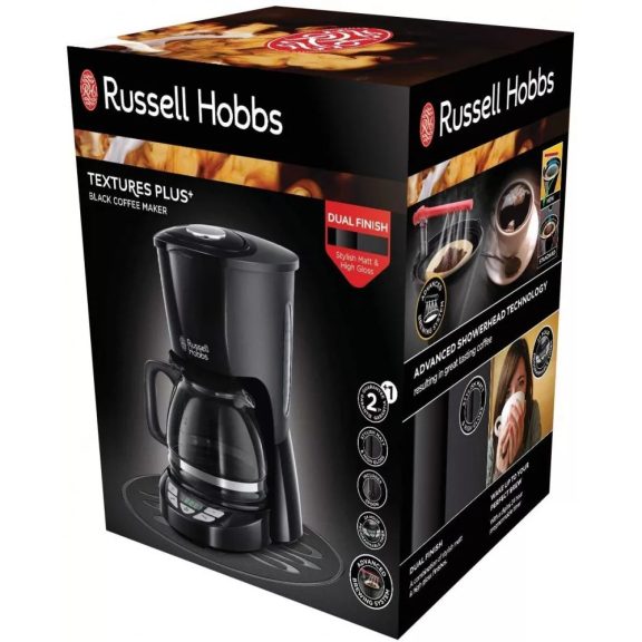 Russell Hobbs Textures Plusz filteres kávéfőző, 975 W, 1,25 l, fekete