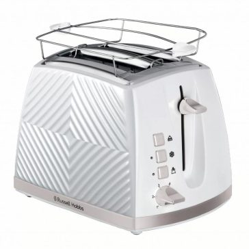   Russell Hobbs Groove kenyérpirító, 2 szeletes, széles nyílás, 6 pirítási fokozat, fehér - 26391-56 
