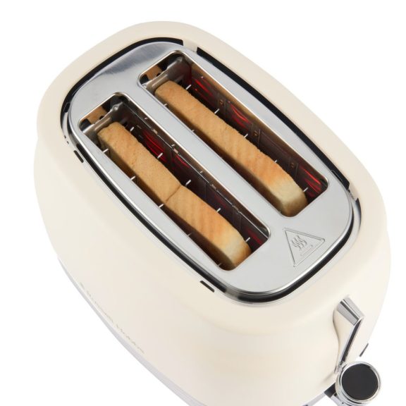 Russell Hobbs Hanley Jasmine kenyérpirító, 900 W, zsemlemelegítővel, matt krémszínű - 28650-56