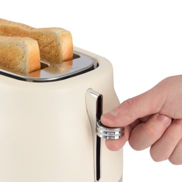   Russell Hobbs Hanley Jasmine kenyérpirító, 900 W, zsemlemelegítővel, matt krémszínű - 28650-56