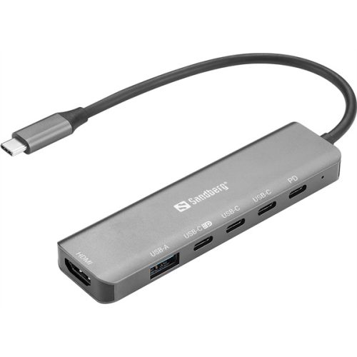 SANDBERG USB-C 6-in-1 MediaDock, 6xUSB/1xHDMI