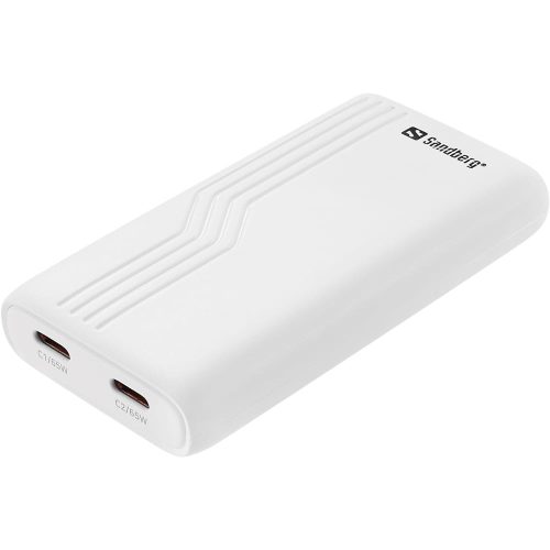 Sandberg 4in1 TravelCharger hálózati töltő, 2x USB-C PD, 65W, GaN, világadapter, fehér