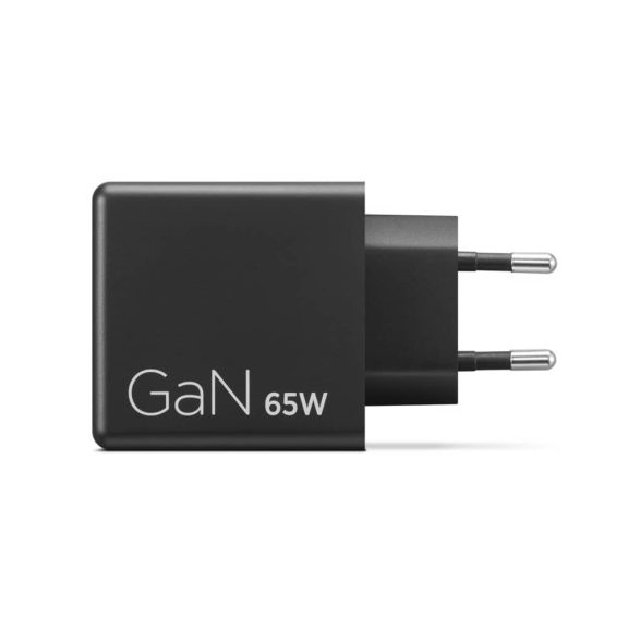 Lenovo Dual USB-C 65W GaN hálózati töltő, GaN, dupla USB-C, fekete