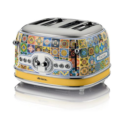 Ariete Positano kenyérpirító, 4 szeletes, 6 pirítási fokozat, leolvasztás funkció, fém ház
