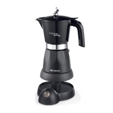   Ariete Moka Aroma elektromos kotyogós kávéfőző, 4-6 csésze, 360° talp, fekete