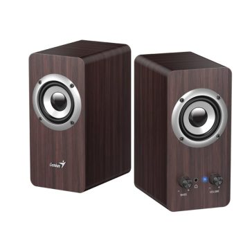   Genius SP-HF400 hangszóró, 10W RMS, fa ház, 3.5 mm jack, sötétbarna