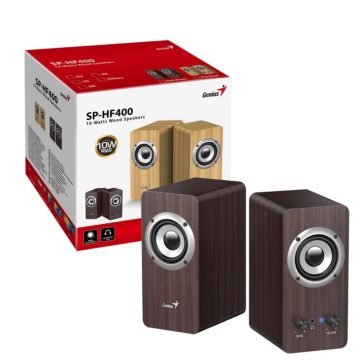   Genius SP-HF400 hangszóró, 10W RMS, fa ház, 3.5 mm jack, sötétbarna