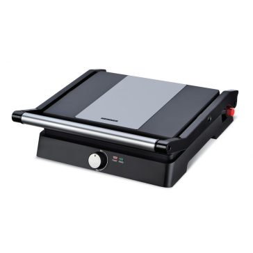   Heinner SunriseGrill elektromos kontaktgrill, 2000 W, tapadásmentes sütőlapok, 180°-os nyitás, fekete-szürke
