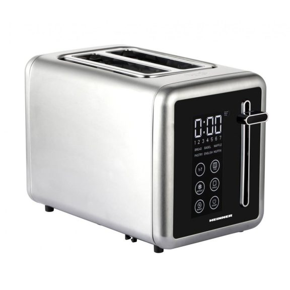 Heinner BreadMaster digitális kenyérpirító, 2 szeletes, érintésvezérlés, 7 pirítási fokozat, szürke