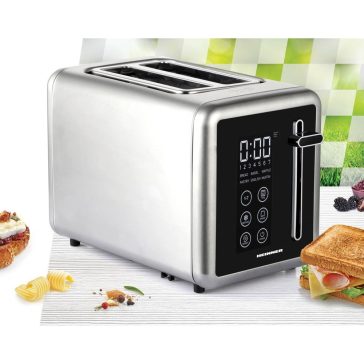   Heinner BreadMaster digitális kenyérpirító, 2 szeletes, érintésvezérlés, 7 pirítási fokozat, szürke
