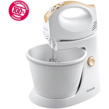   SENCOR SHM 5330-EUE3 Tálas kézi mixer, 5 sebességfokozat, 3.5L, 500W, Fehér